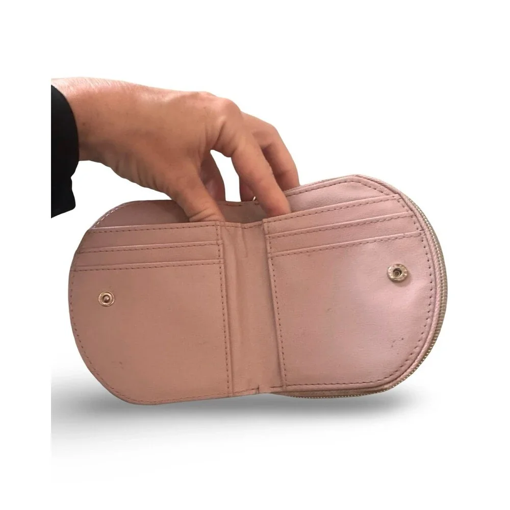 JILL STUART Blush Pink Genuine Leather Half-Moon Wallet Mini Coin Purse – Good C